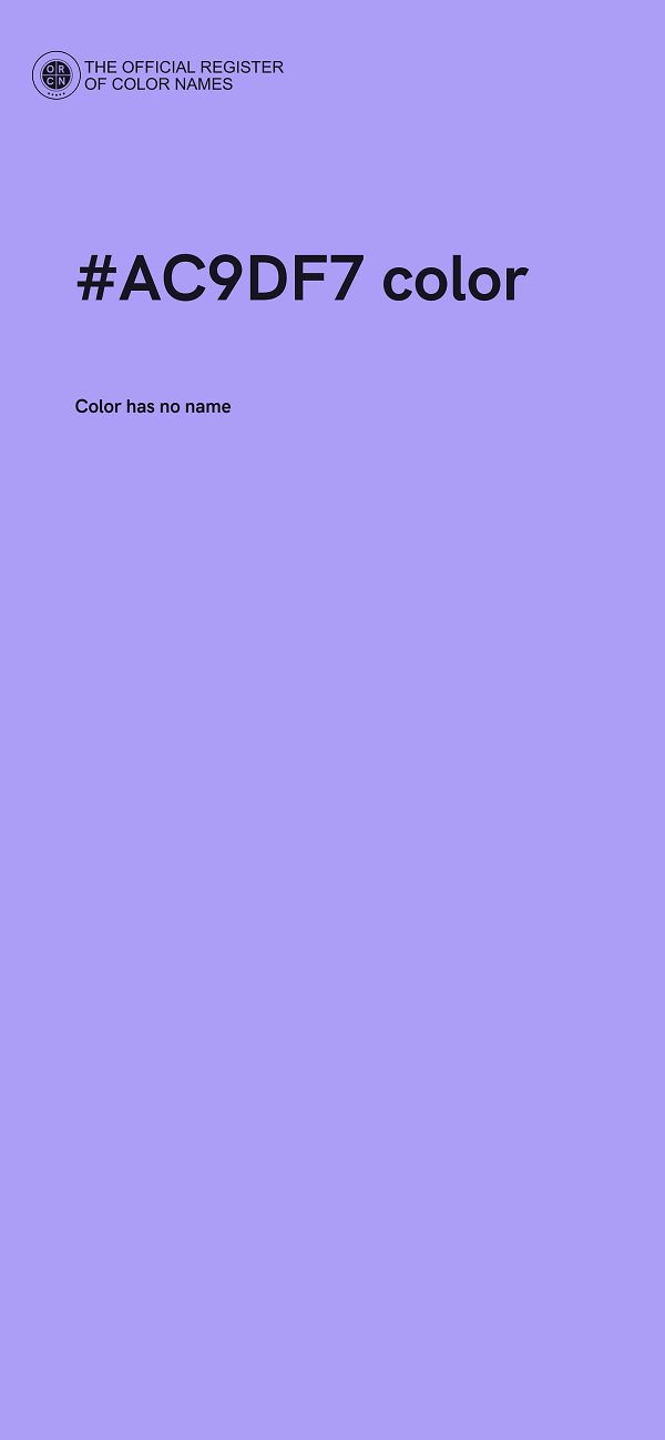 #AC9DF7 color image