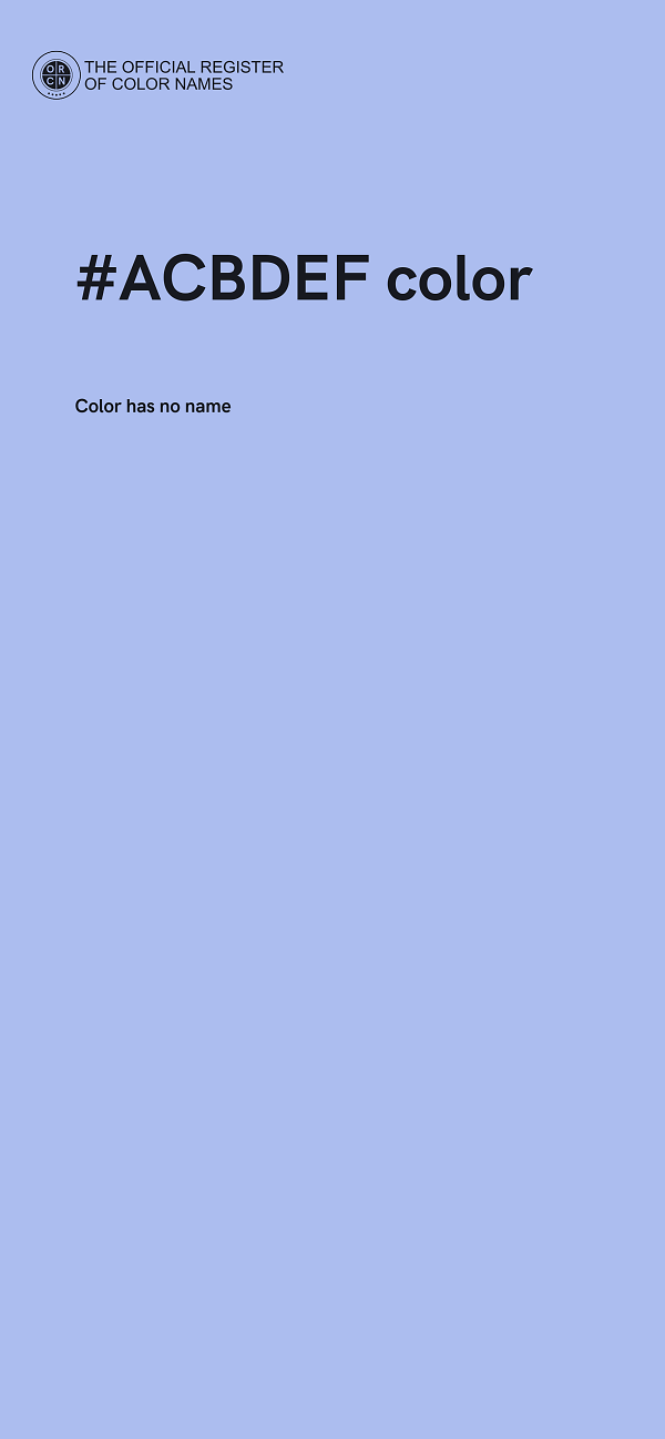 #ACBDEF color image