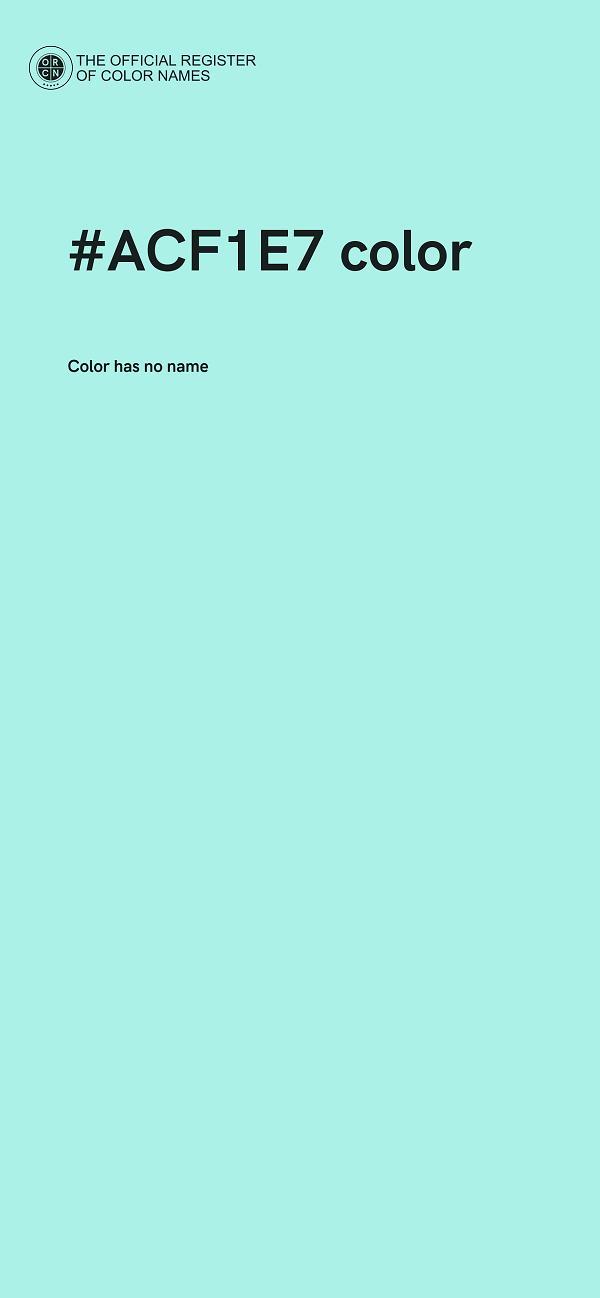 #ACF1E7 color image