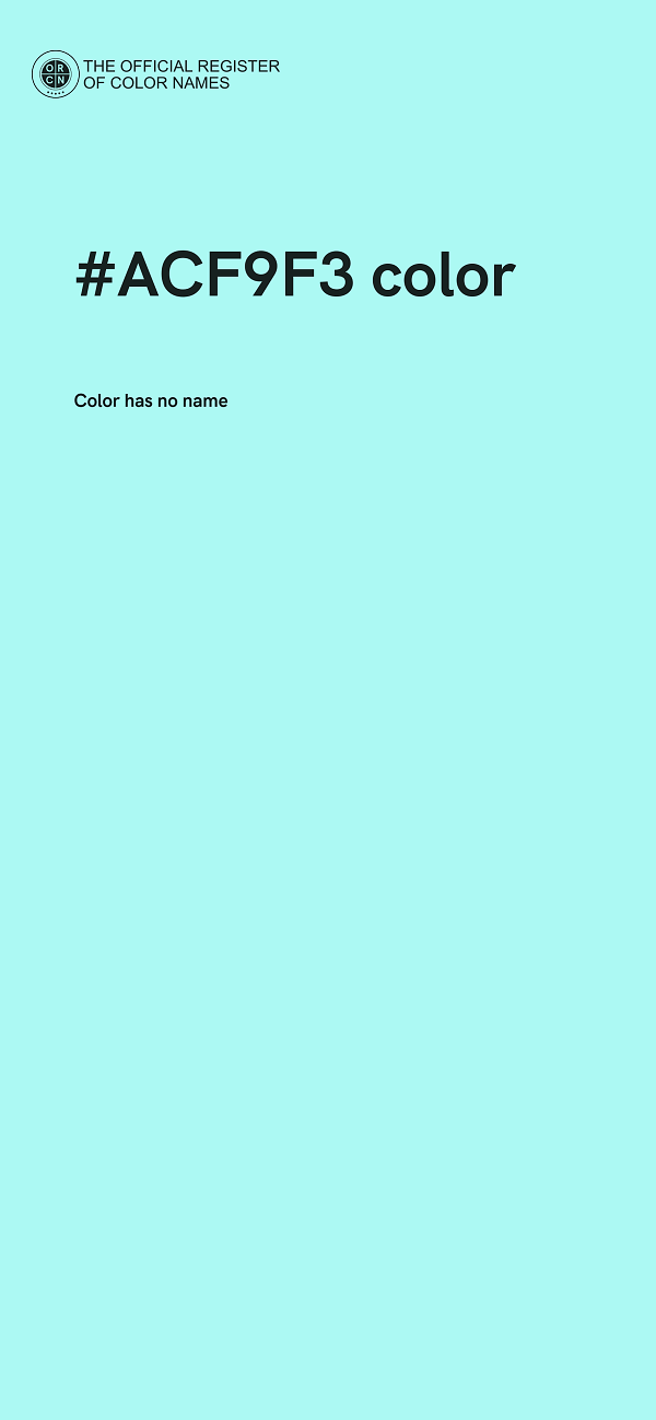 #ACF9F3 color image