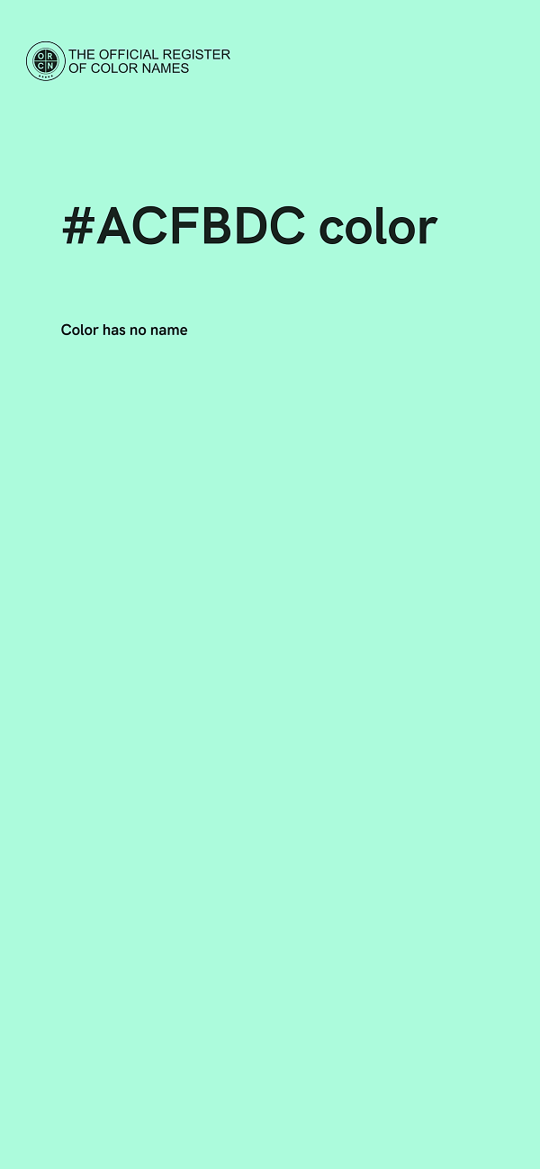 #ACFBDC color image