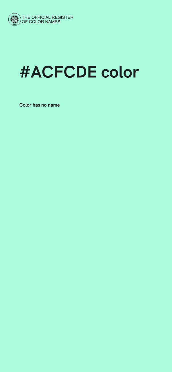 #ACFCDE color image