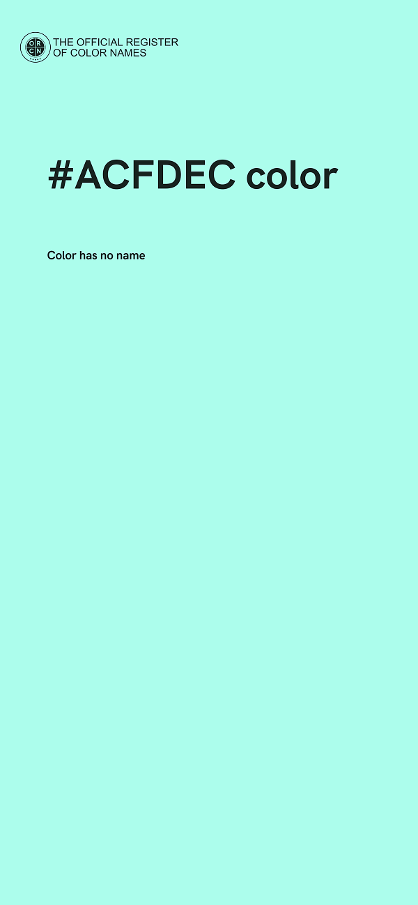 #ACFDEC color image