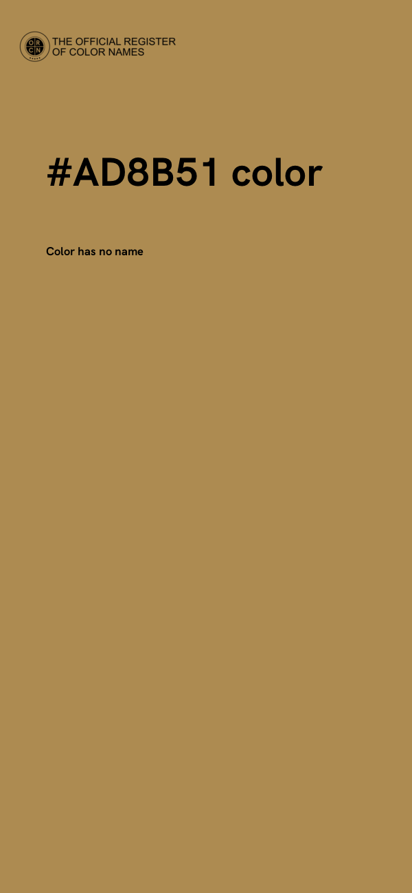 #AD8B51 color image