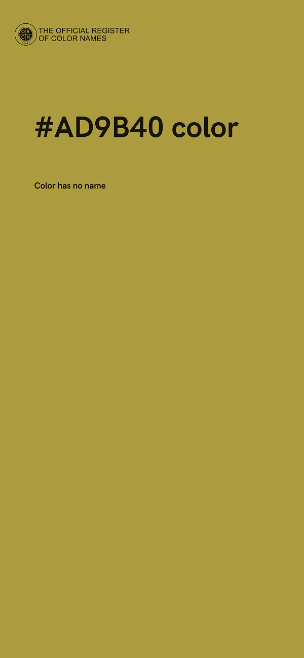 #AD9B40 color image