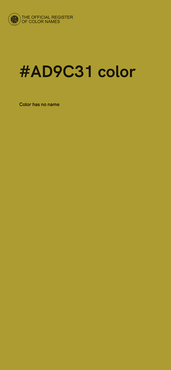 #AD9C31 color image