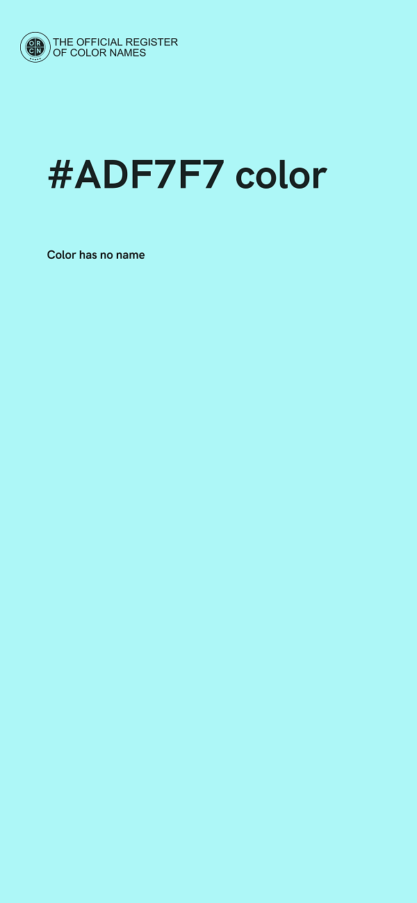 #ADF7F7 color image