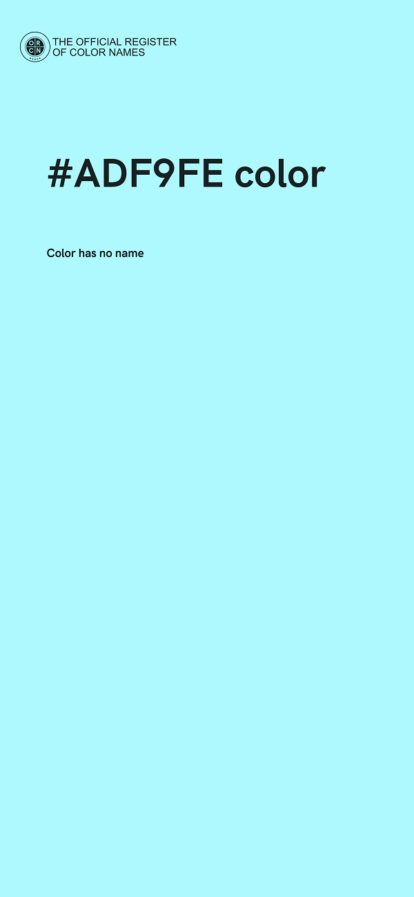 #ADF9FE color image