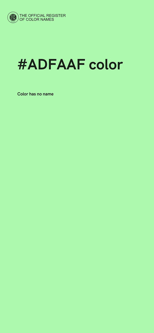 #ADFAAF color image