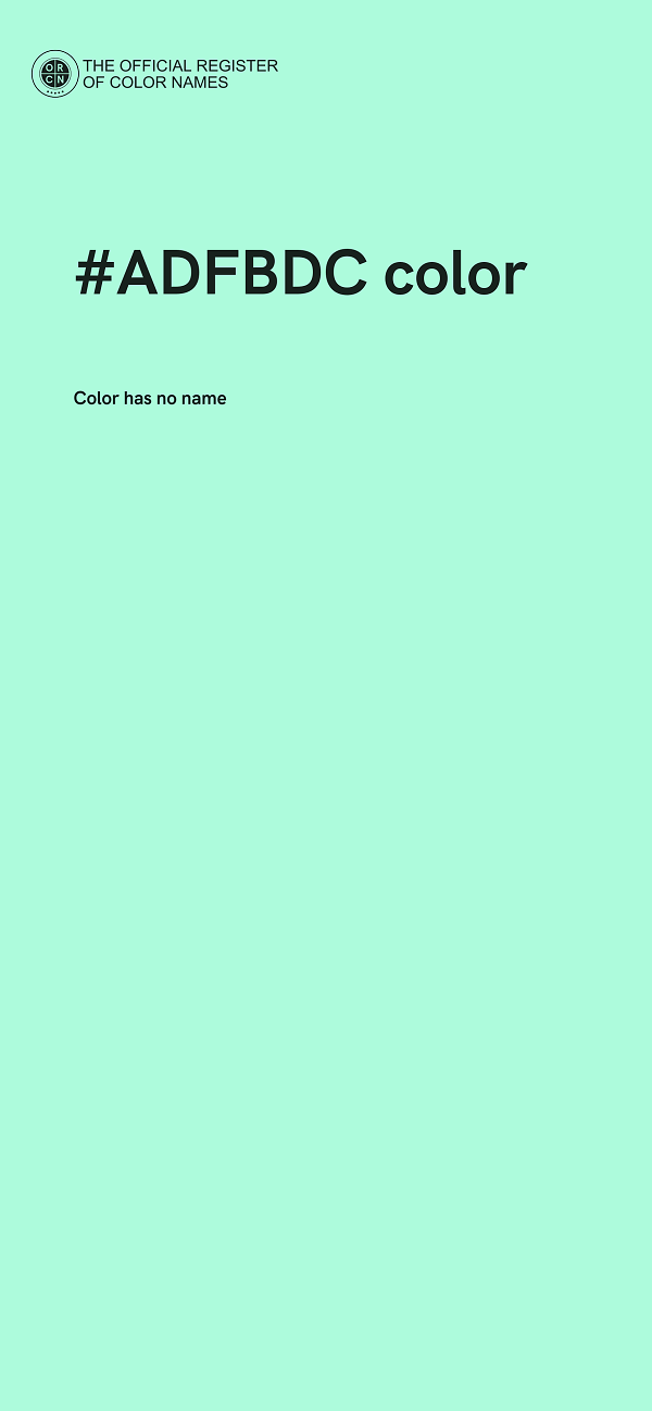 #ADFBDC color image