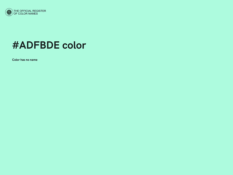 #ADFBDE color image