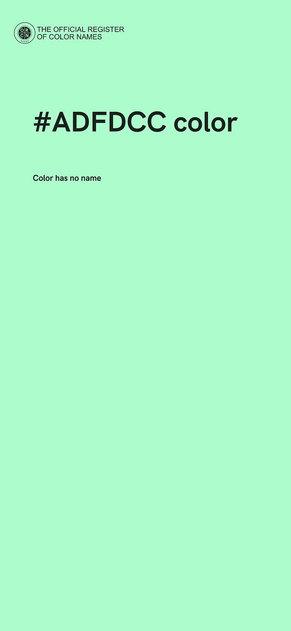 #ADFDCC color image