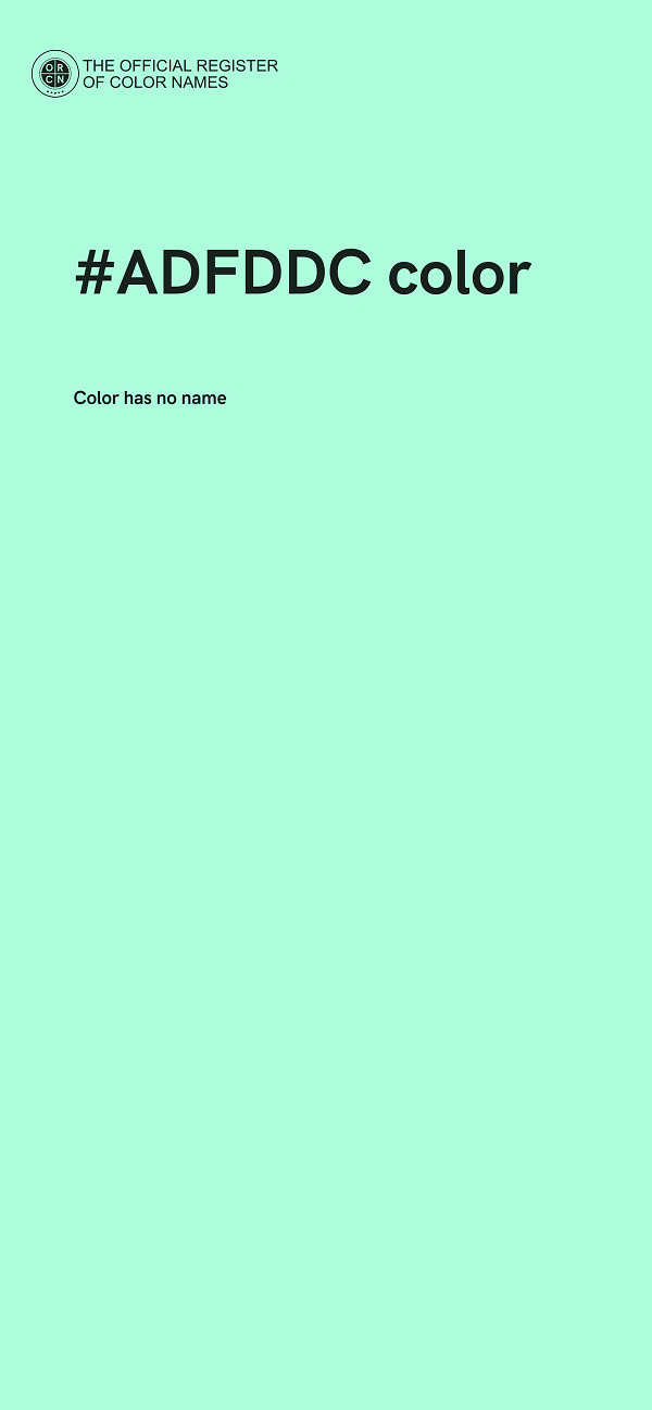 #ADFDDC color image
