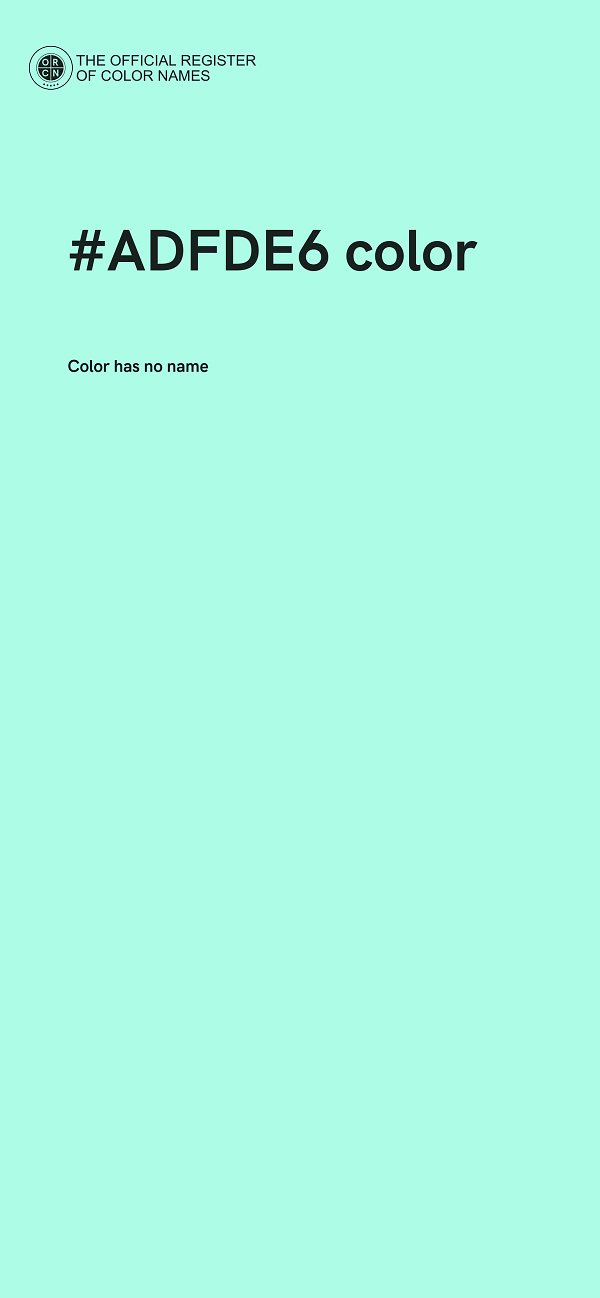 #ADFDE6 color image