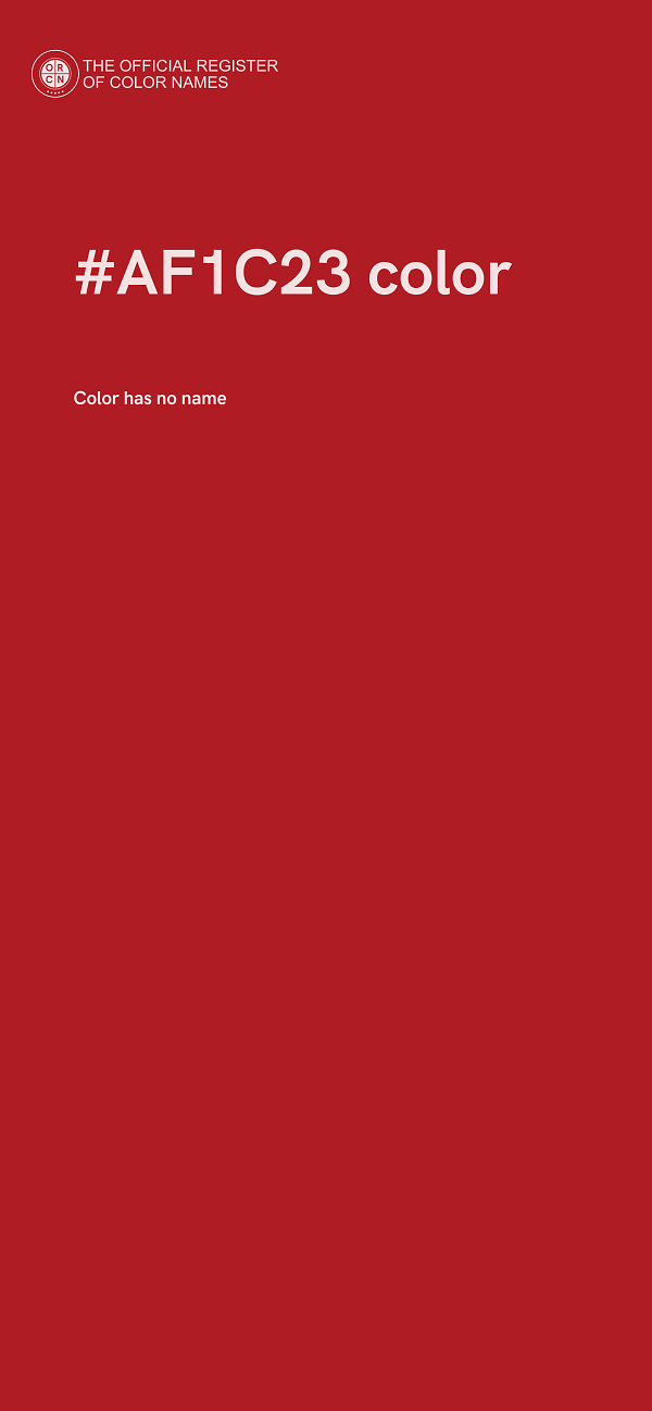 #AF1C23 color image