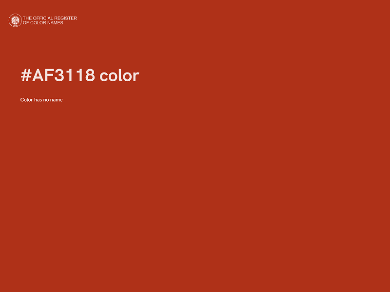 #AF3118 color image