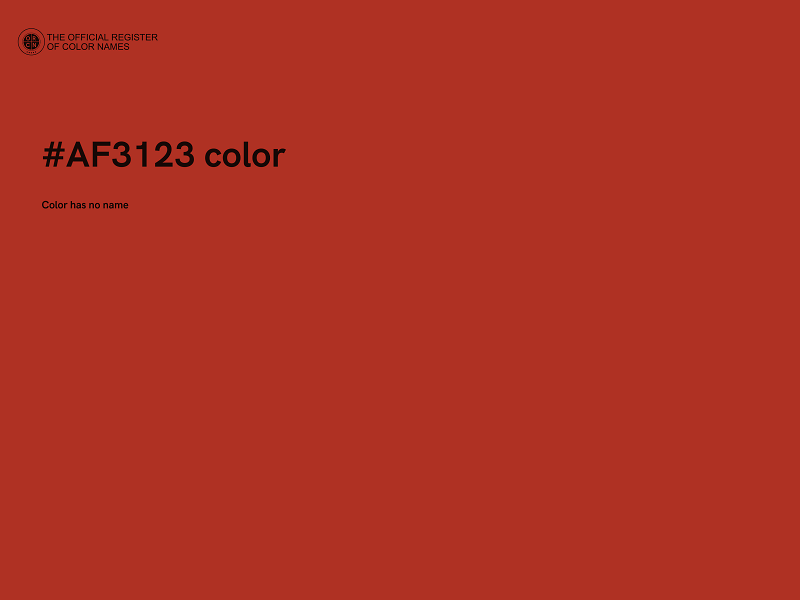 #AF3123 color image