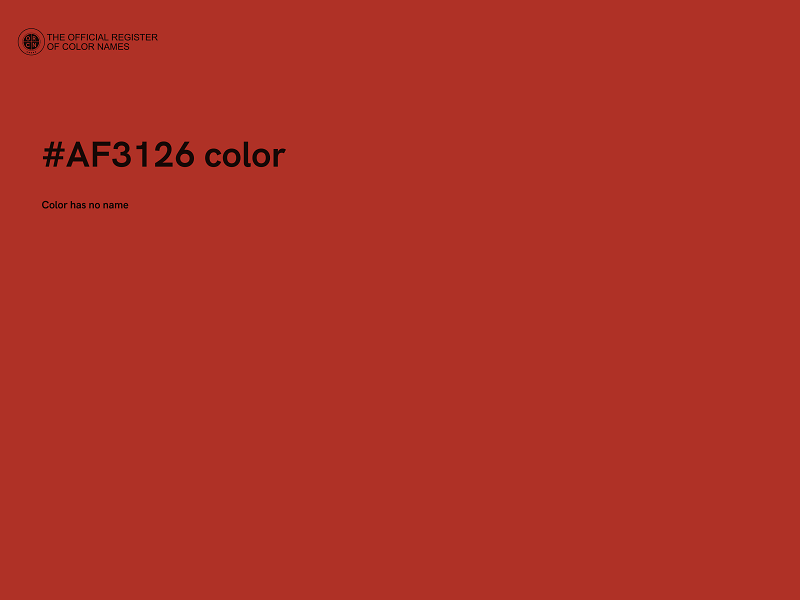 #AF3126 color image