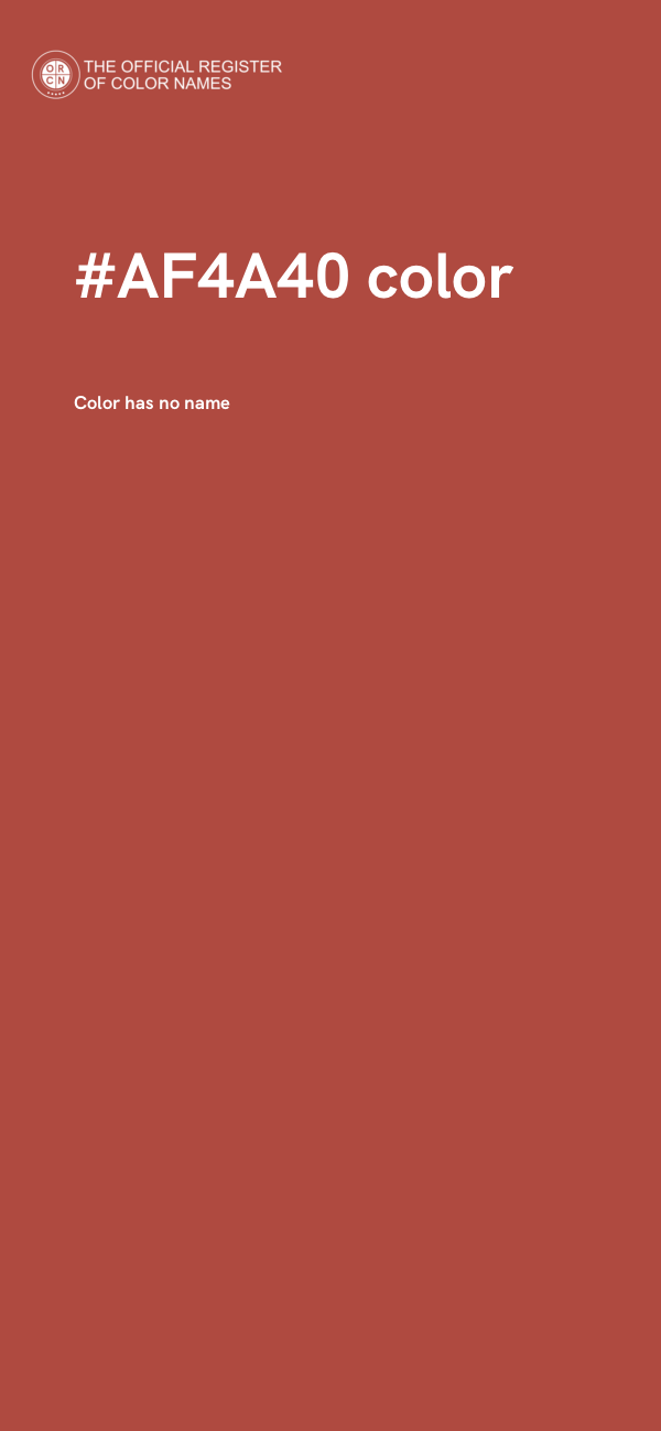 #AF4A40 color image