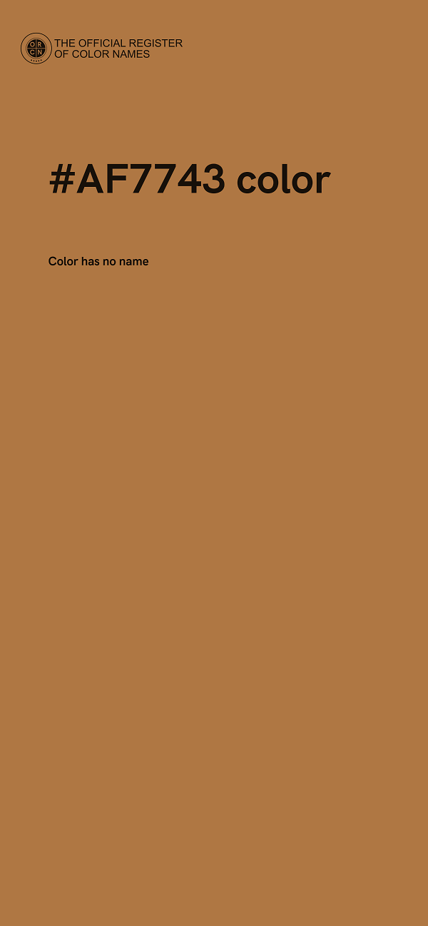 #AF7743 color image