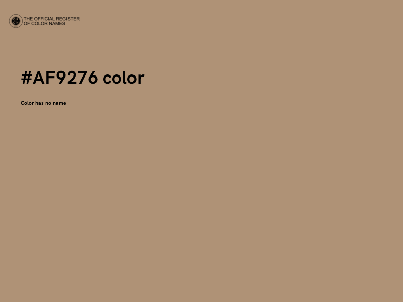 #AF9276 color image