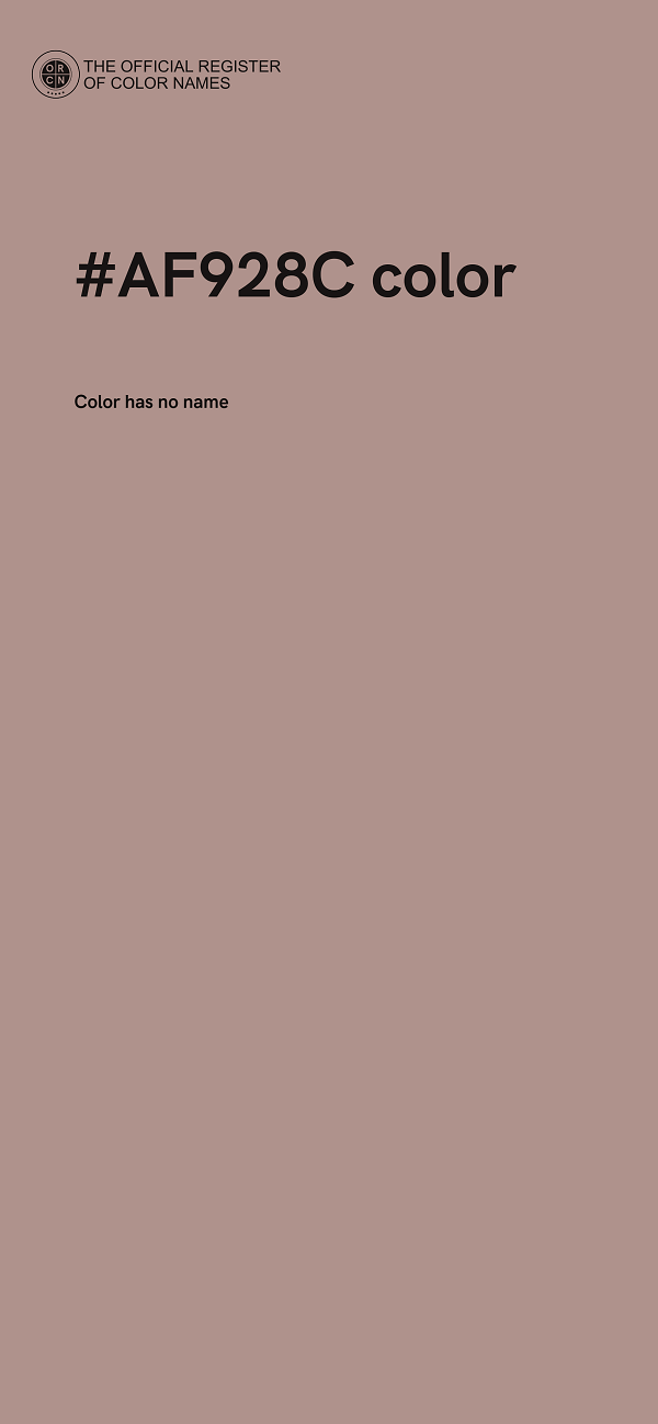 #AF928C color image