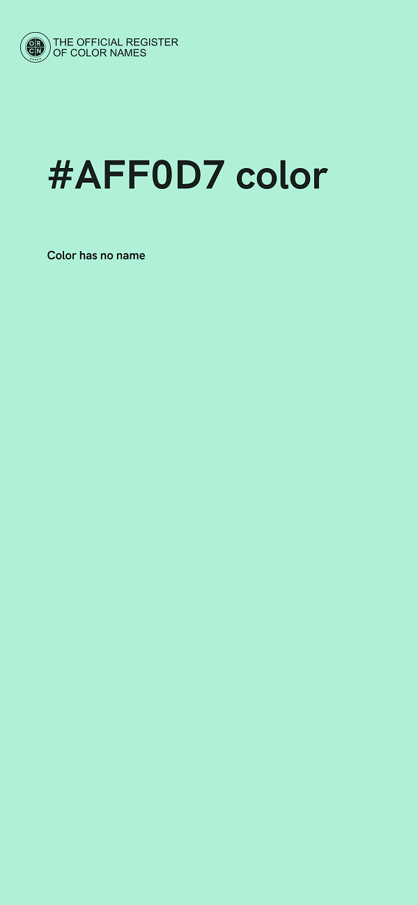 #AFF0D7 color image