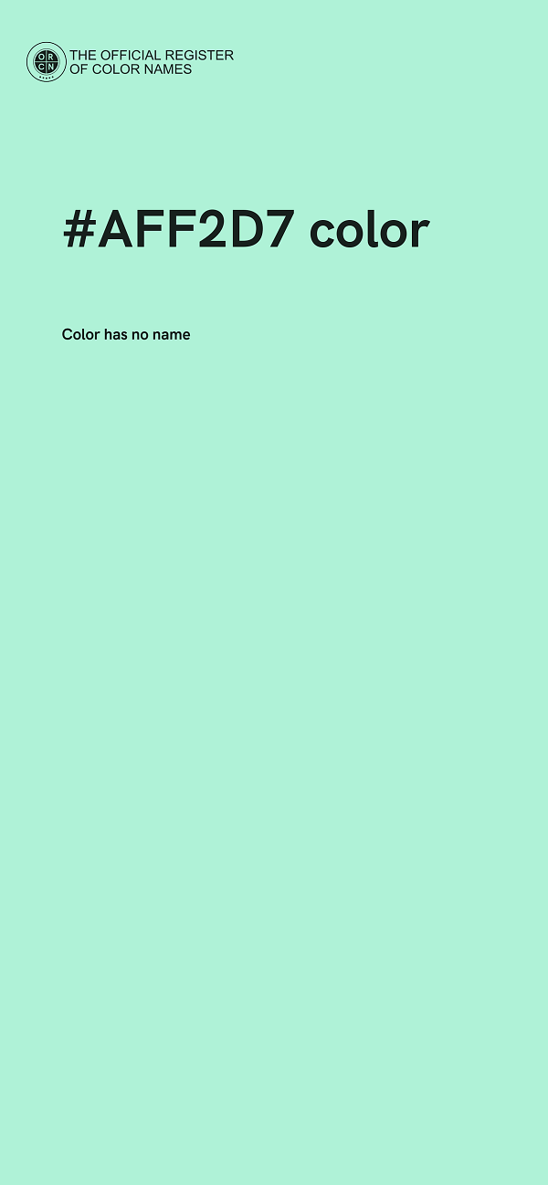 #AFF2D7 color image