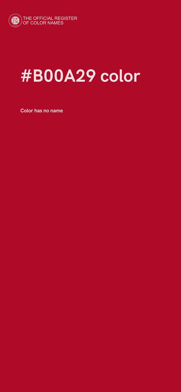 #B00A29 color image