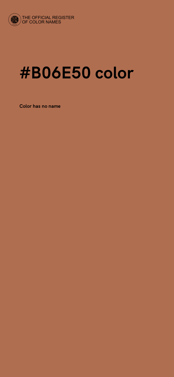 #B06E50 color image