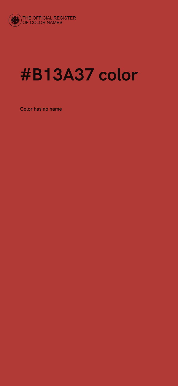 #B13A37 color image