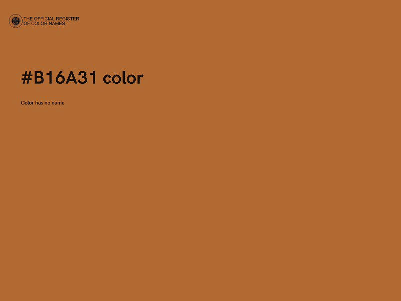 #B16A31 color image