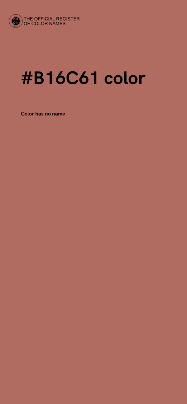 #B16C61 color image