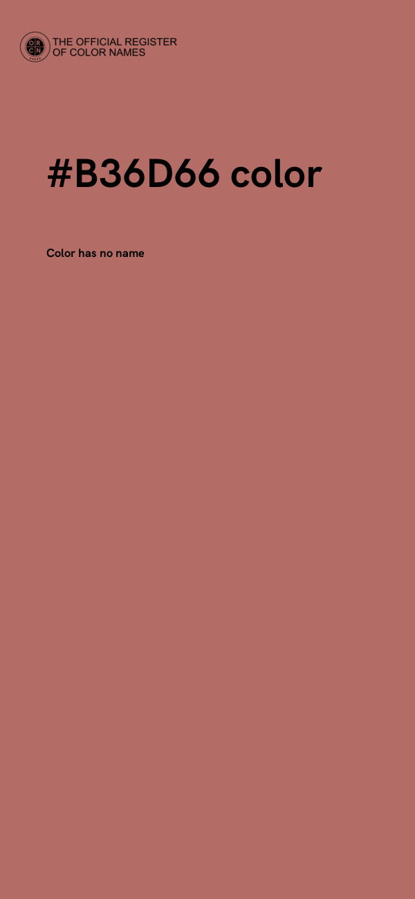 #B36D66 color image