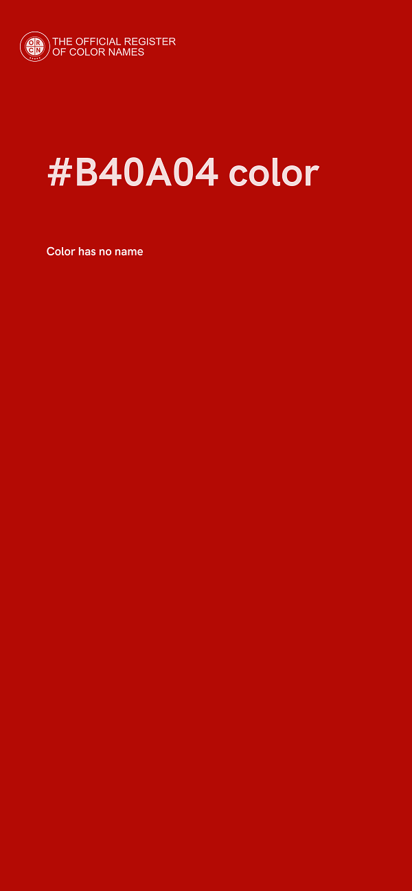 #B40A04 color image
