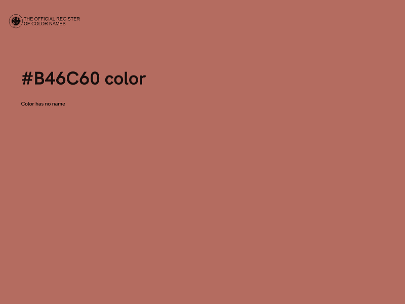 #B46C60 color image