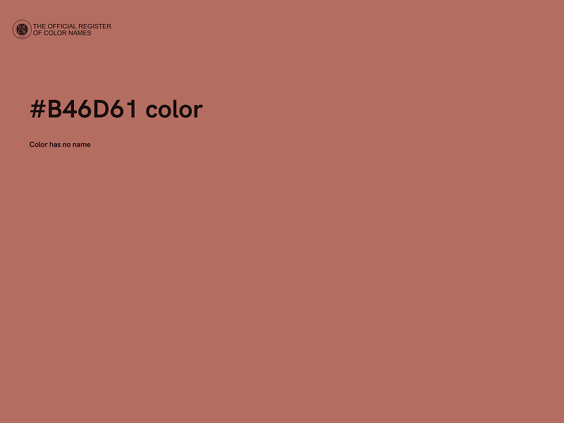 #B46D61 color image