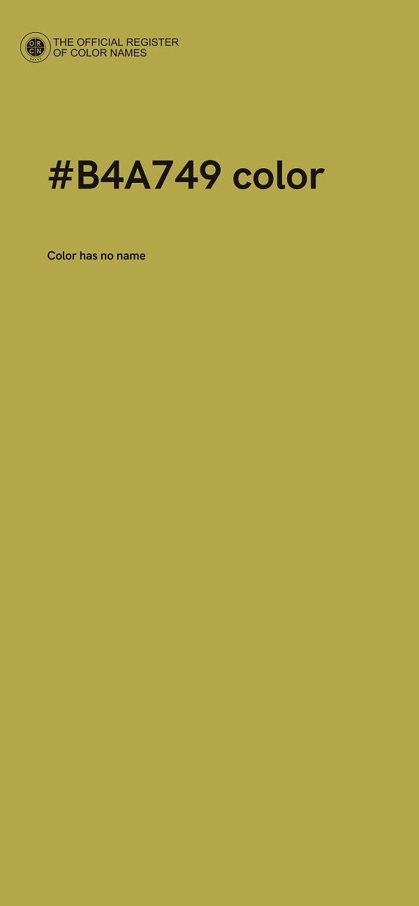 #B4A749 color image
