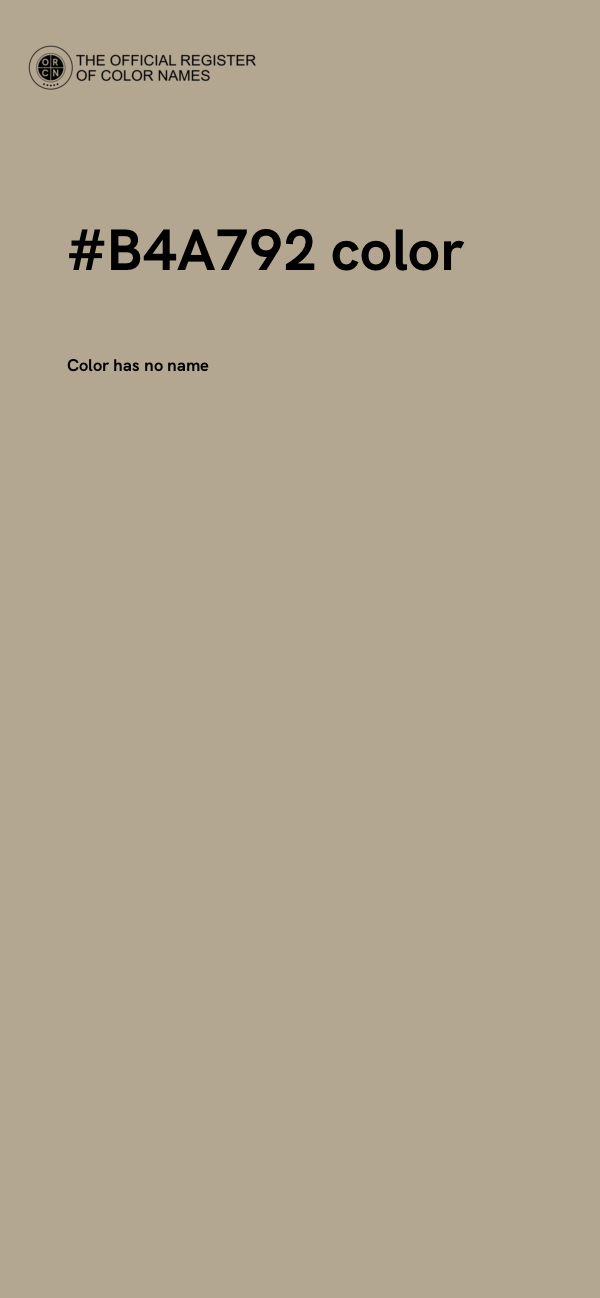 #B4A792 color image