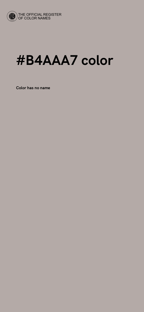#B4AAA7 color image