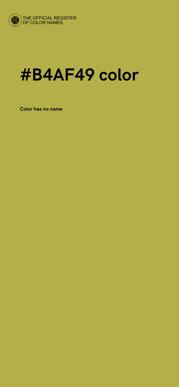 #B4AF49 color image