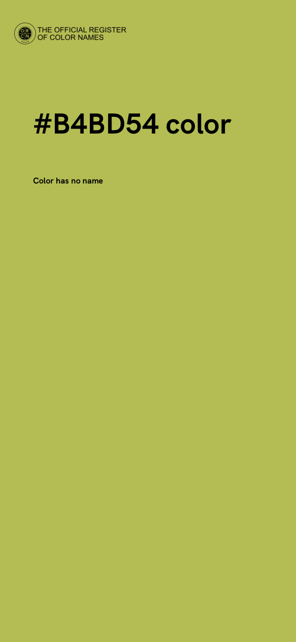 #B4BD54 color image