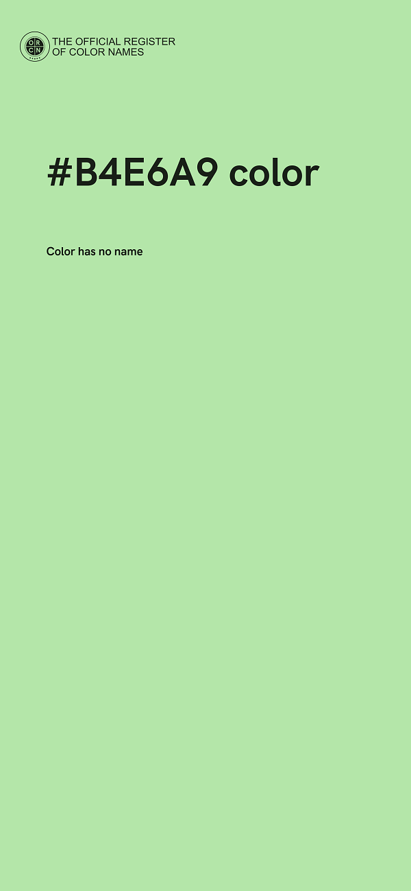 #B4E6A9 color image