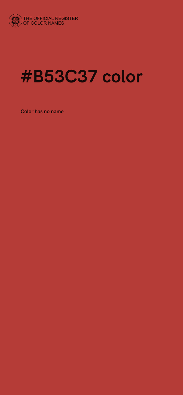 #B53C37 color image