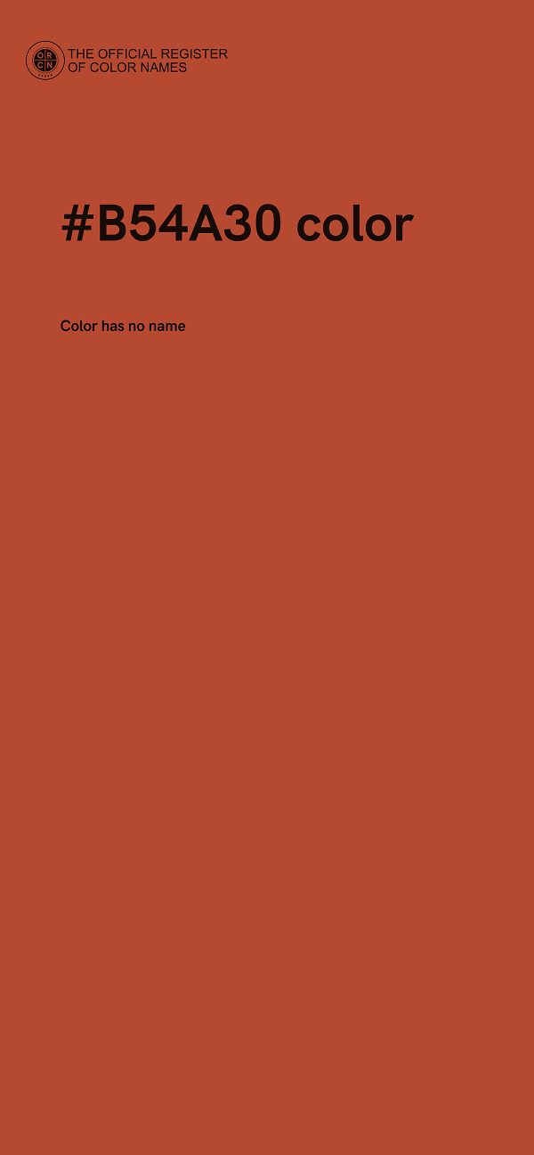 #B54A30 color image