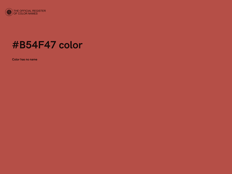 #B54F47 color image