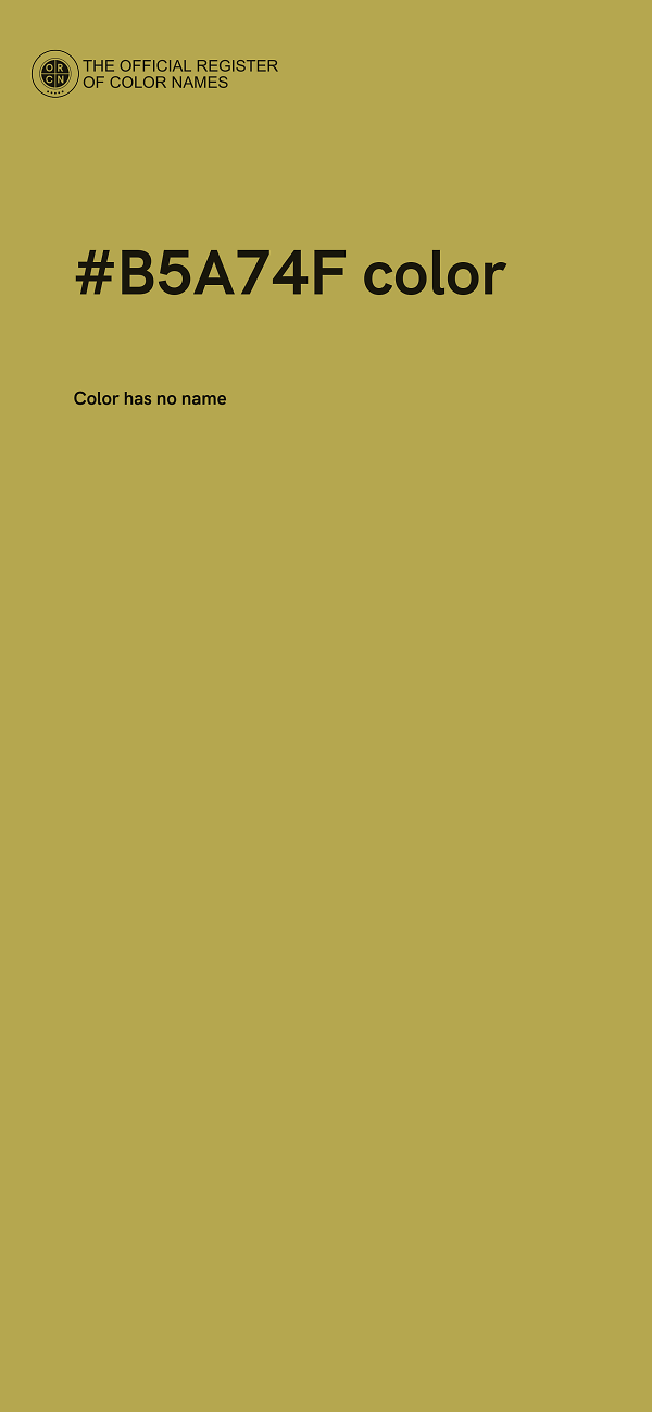 #B5A74F color image