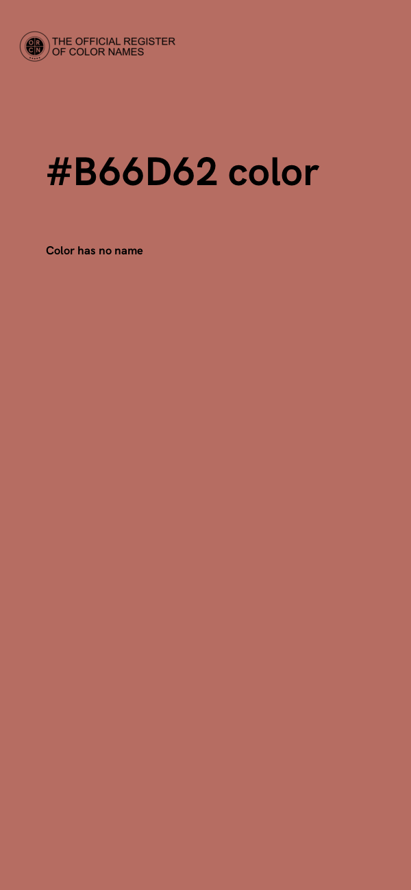 #B66D62 color image