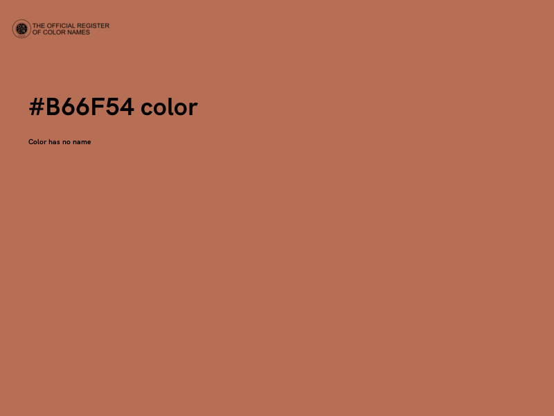 #B66F54 color image