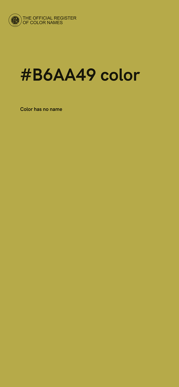 #B6AA49 color image